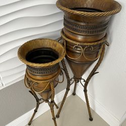 Brown Metal Vase