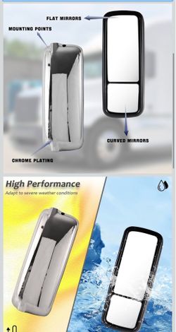 Left Chrome Heating Door Mirror Fit for 1(contact info removed) Freightliner Century Columbia