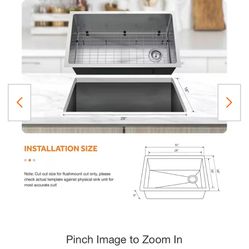 Kitchen Sink 31” x 18” x 9”