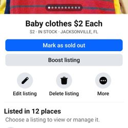 Baby Clothes $2 Each Obo 