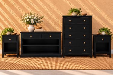 Midnight House | Black 4-Piece Bedroom Set