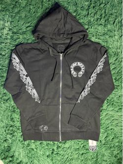 Black and white chrome heart hoodie