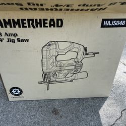 Hammerhead 4.8-Amp 3/4 Inch Jig Saw with 2pcs Wood Cutting Blades, Variable Speed and Orbital Function - HAJS048