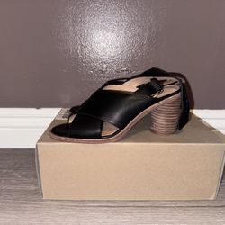 Black Leather Madewell High Heel Sandals Size 6