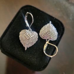 Silver Earrings  /Diamond Cut