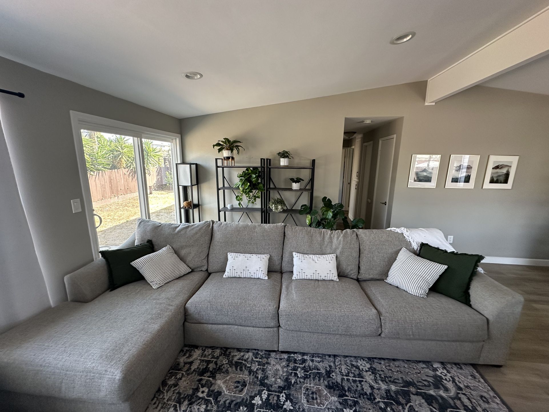 Large Gray Sectional Couch 146” Or 114” Without Middle Section