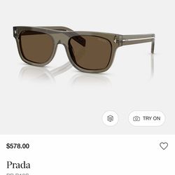 Prada SPR B12S brown gray transparent men’s sunglasses