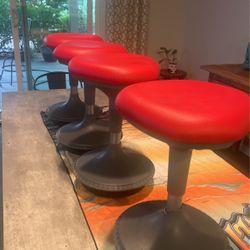 Learniture Adjustable Height Active Learningi Stool - Red RETAIL: $309 For One!buy All 4 