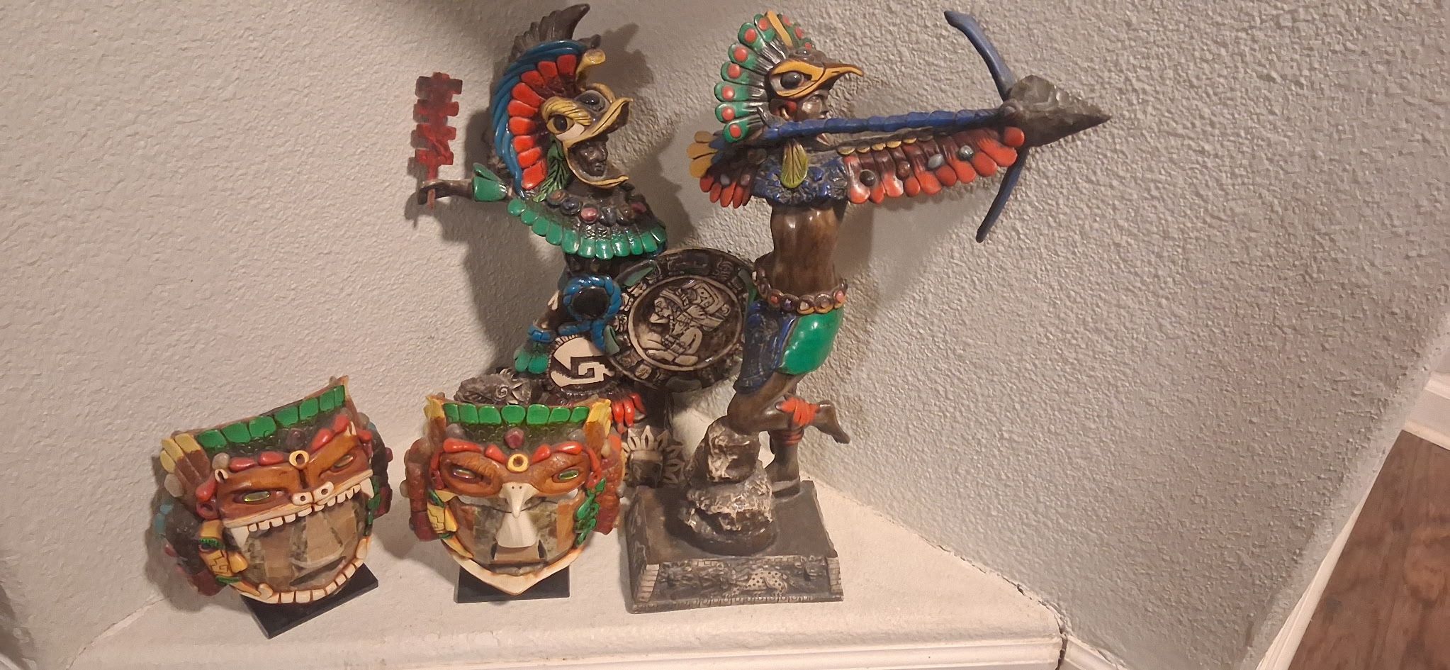 Aztec Statue And Aztec Mask