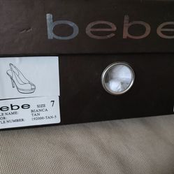 bebe bianca heels size 7 tan