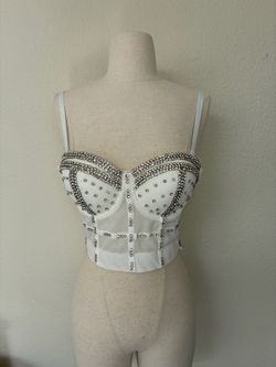 New Women’s Rhinestone Bustier Top, size Medium