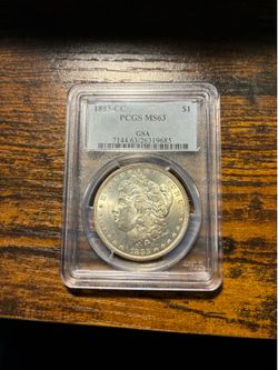1883 CC Morgan Silver Dollar PCGS MS-63 GSA pedigree - Rainbow Reverse Toning🌈