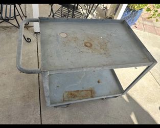 Industrial Metal 2 Shelf Utility Cart
