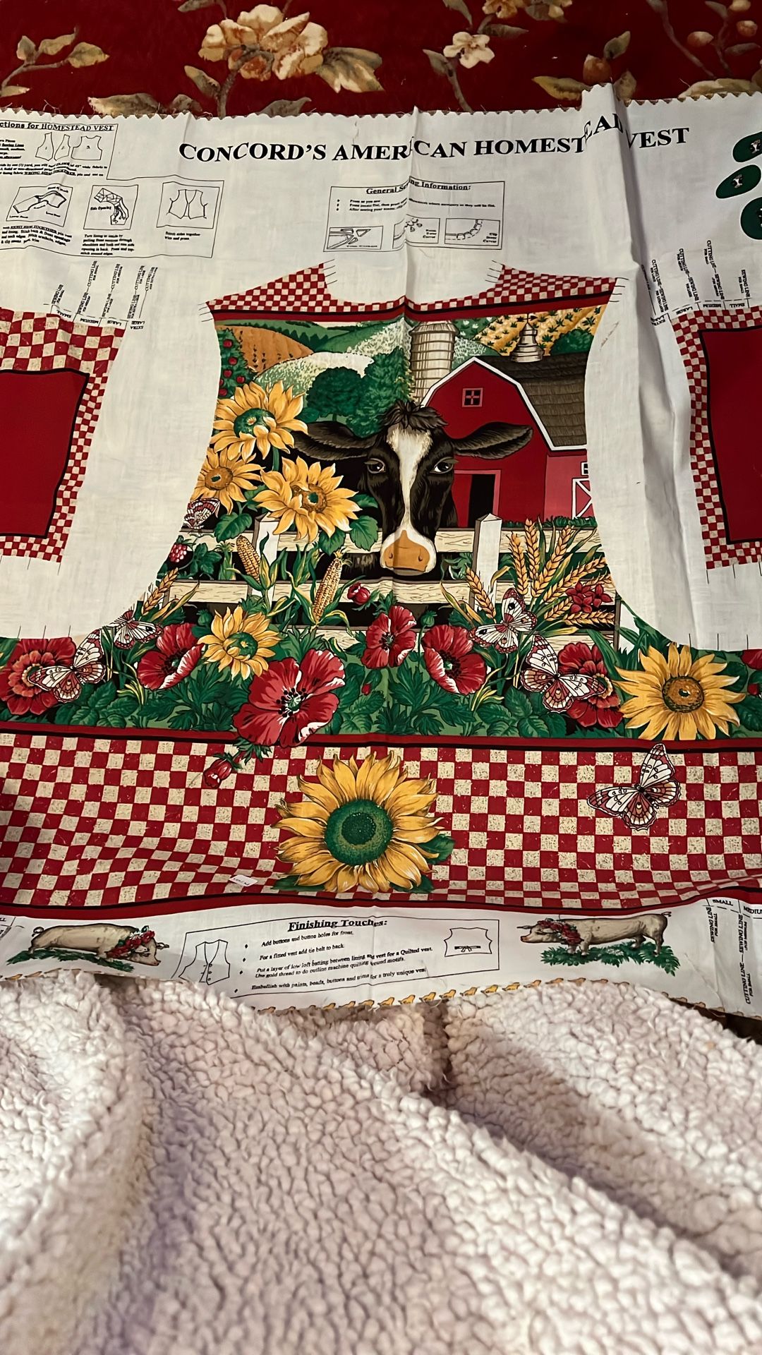 Fa-6 Concord’s American Homestead Vest Fabric: Cows