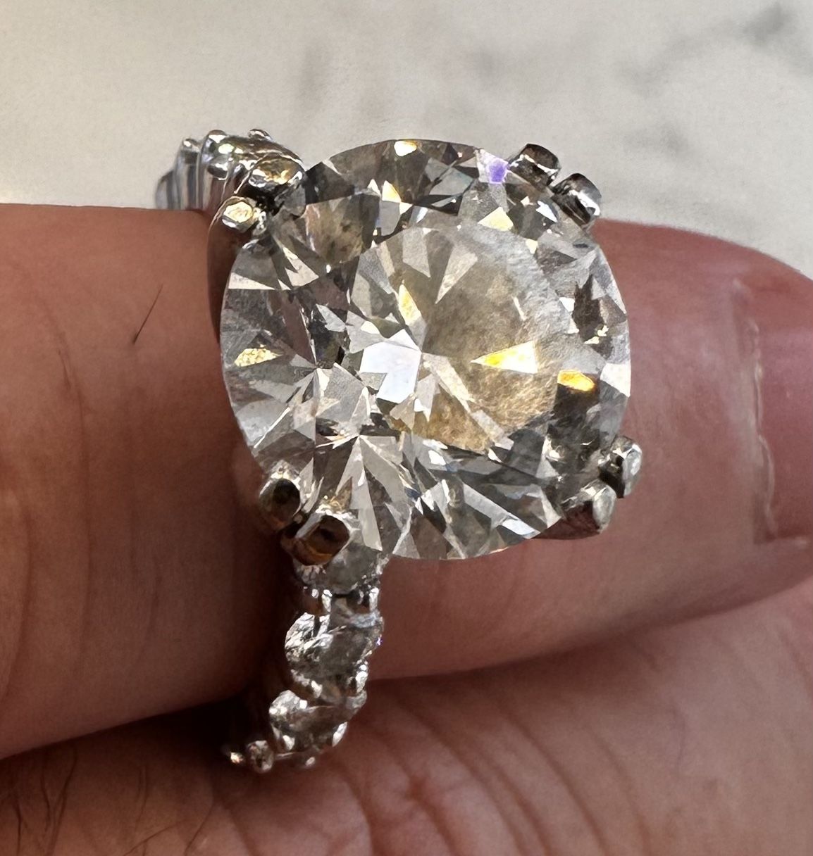 14k 4.86 Carat Lab Diamond Engagement Ring