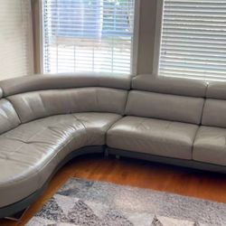 Grey Leather Couch