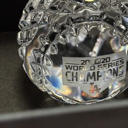 2020 Los Angeles LA Dodgers Waterford World Series Champions Crystal Baseball