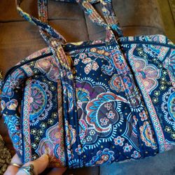 Brown Paisley Vera Bradley Small Duffle Purse 