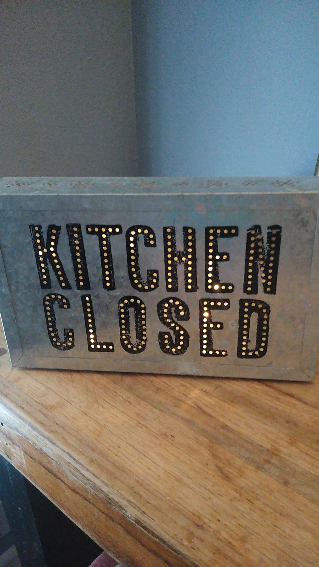 Lighted Kitchen Closed Sign