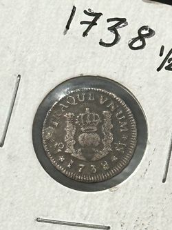 1738  silver 1/2 Real Mexican coin