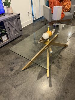 Gold Glass Coffee Table
