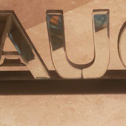MIRRORED LAUGH SIGN  WALL DECOR 