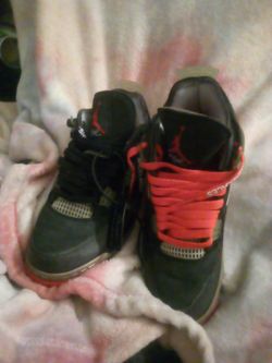 Air Jordan 4 Black Red Sneakers