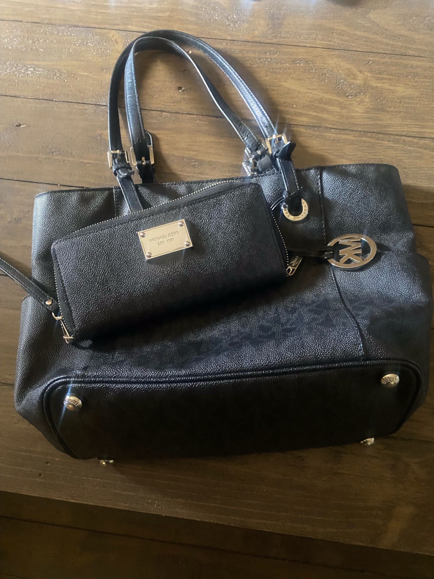 Michael Kors Monogram Purse and Large Wallet