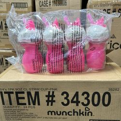 4pack Munchkin Flip Straw Cup, 9oz Pink Green Blue Christmas Gift Birthday Gift 