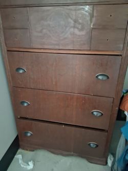 Vintage 1930s Art Deco Tallboy Dresser / Chest of Drawers - Solid Project