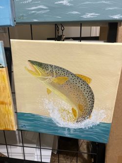 Brown trout hand painted