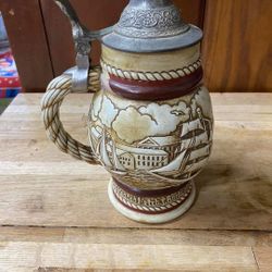 1977 Avon Beer Stein Mug, Tall Ships Handcrafted In Brazil -Nautical