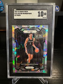 2023-24 Victor Wembanyama Rookie Prizm no 136 Ice Prizm SGC 10