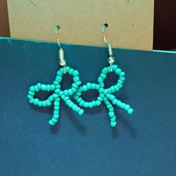 ✨Teal Bow Earrings✨