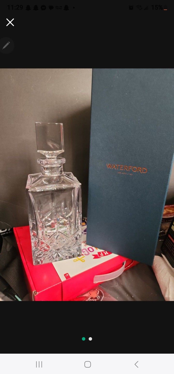Waterford Lismore Square Decanter Crystal