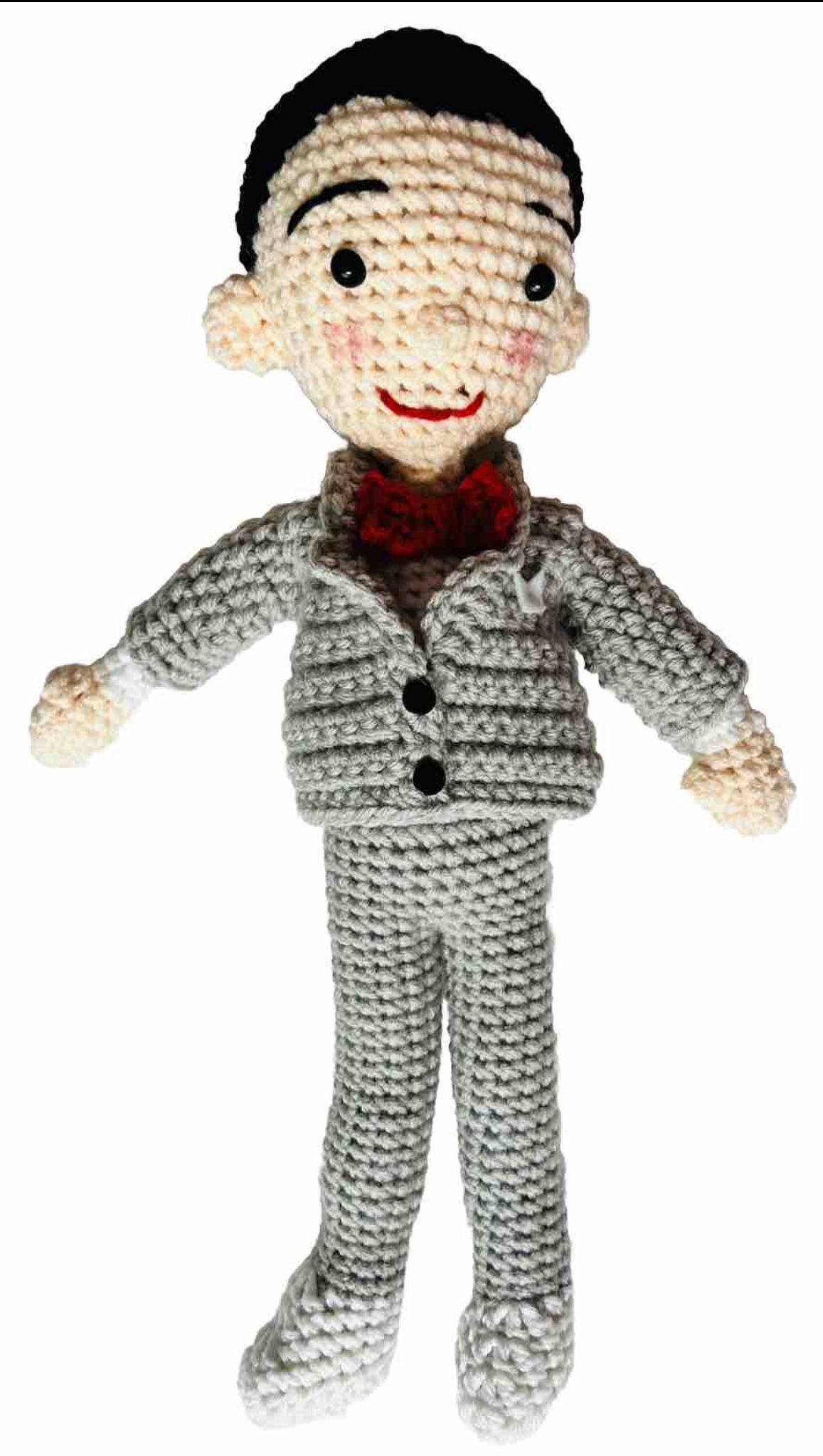 PeeWee Herman figure Crochet Doll PLUSH STuffed Amigurumi TOY handmade unique