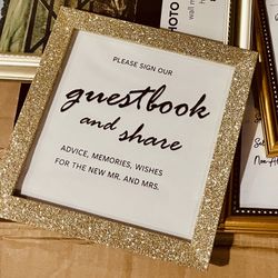 Wedding Party Lot - Ring Pillow, Glasses, Plastic Shot Glasses, Easel, Goody Bags, Silver Gold Trays, S’mores Skewers, Bobo Balloons, Metal Straws