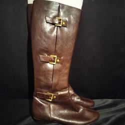 Aerosoles Women's Sarasota Knee High 1" Wedge Boots, Smooth Brown, (Size 9)
