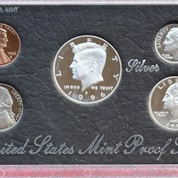 SILVER  1996 United States Mint Silver Proof Set In OGP W/COA 90%