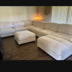 7pc Moduler Cordrouy Sectional Sofa 