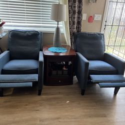 Sillones Individuales Reclinables Y Mesita 