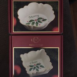 Lenox Christmas Trinket Trays Dish Brand New