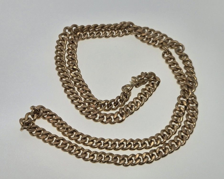 10K Solid Yellow Gold Cuban Link Chain Necklace 44.7g 24" Length, 6,1 mm Width