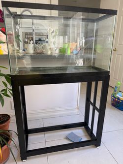 29 gallon Aquarium Tank with Black Metal Stand