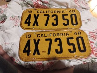 1940 original plates Antique classic