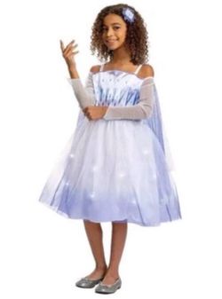 Disney❄️FROZEN❄️SNOW QUEEN ELSA DELUXE ✨ LIGHTS-UP✨SIZE MEDIUM (7-8) 🌟NWT🌟