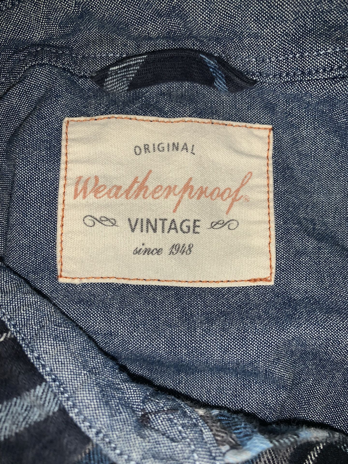 Original Weatherproof Vintage Since 1948 Great Condition Blue Flannel Size XL