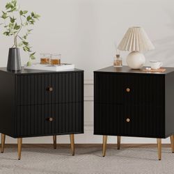 Fluted Nightstands Set Of 2 