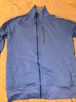 Lululemon Men's Full-Zip Track Jacket - Blue Heathered - Size XL