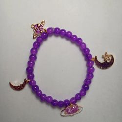 Purple Moon Charm Bracelet 